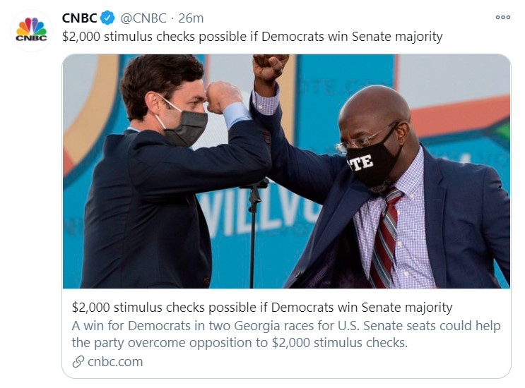 2000 checks possible if dems win senate