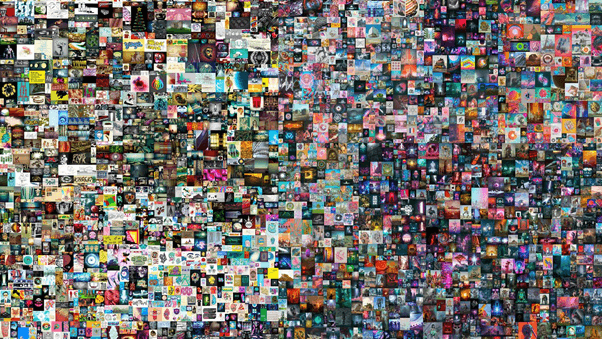 The Beeple artwork that sold for $69 million at a Christie’s auction (Source: The Verge)