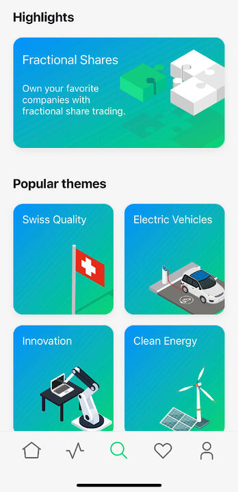 swiss investing theme flowbank app