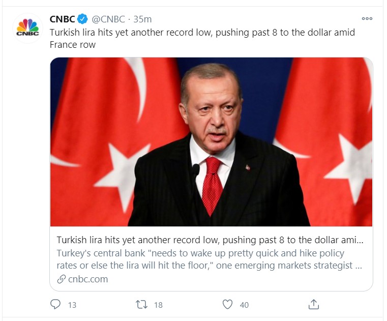 turkish lira tweet