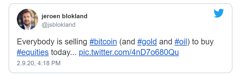 tweet bitcoin gold stocks