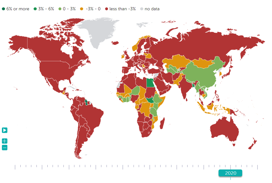 World GDP forecast for 2021, per country