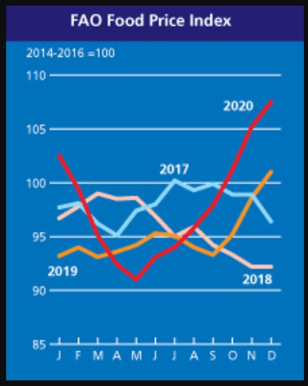 FAO Food price inflation index 