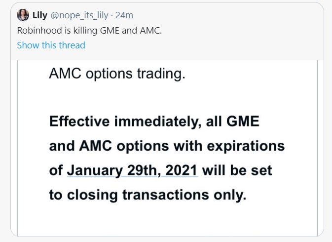 Twitter on Robinhood, AMC and GME